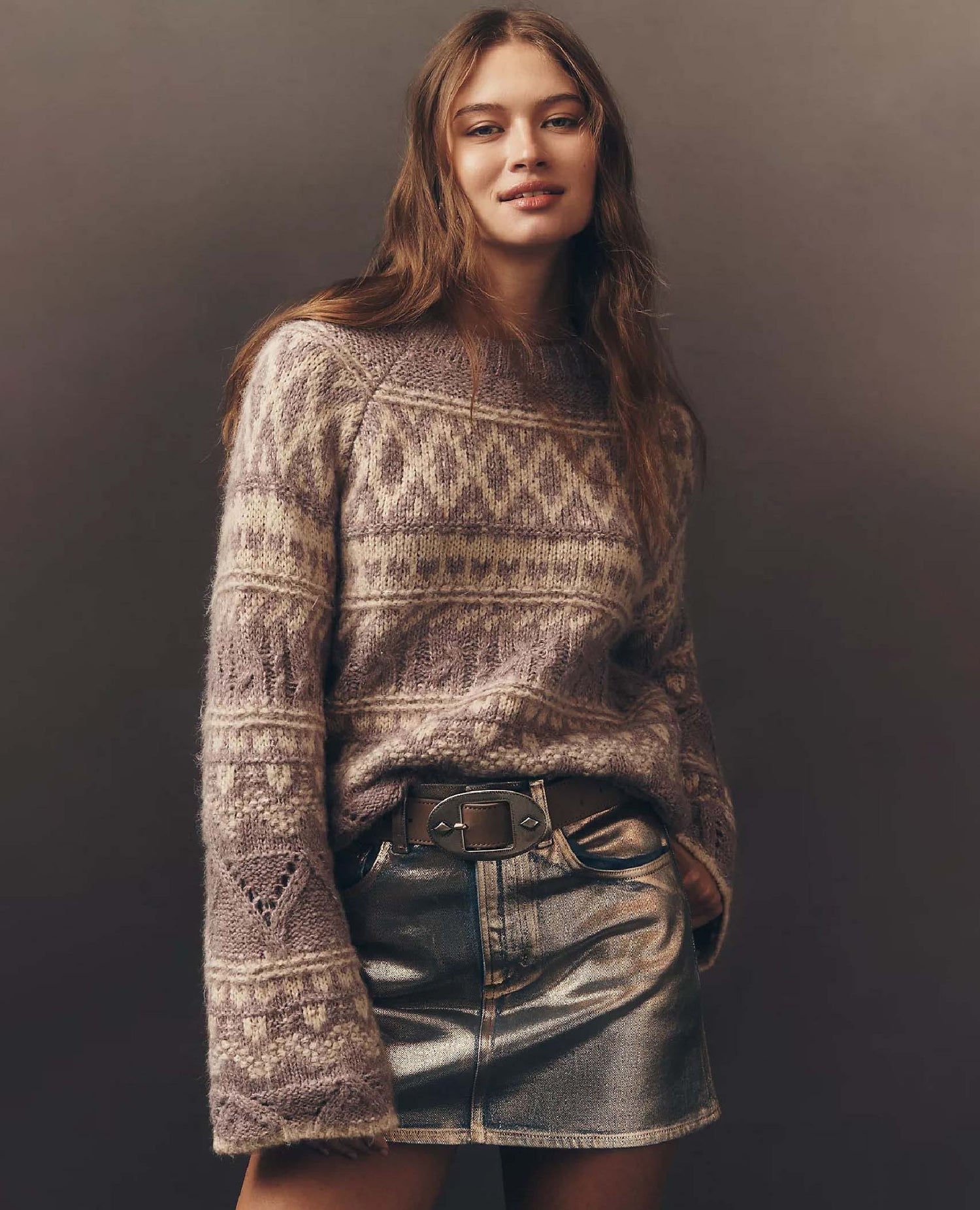 Fairisle Sweater Twilight Mauve