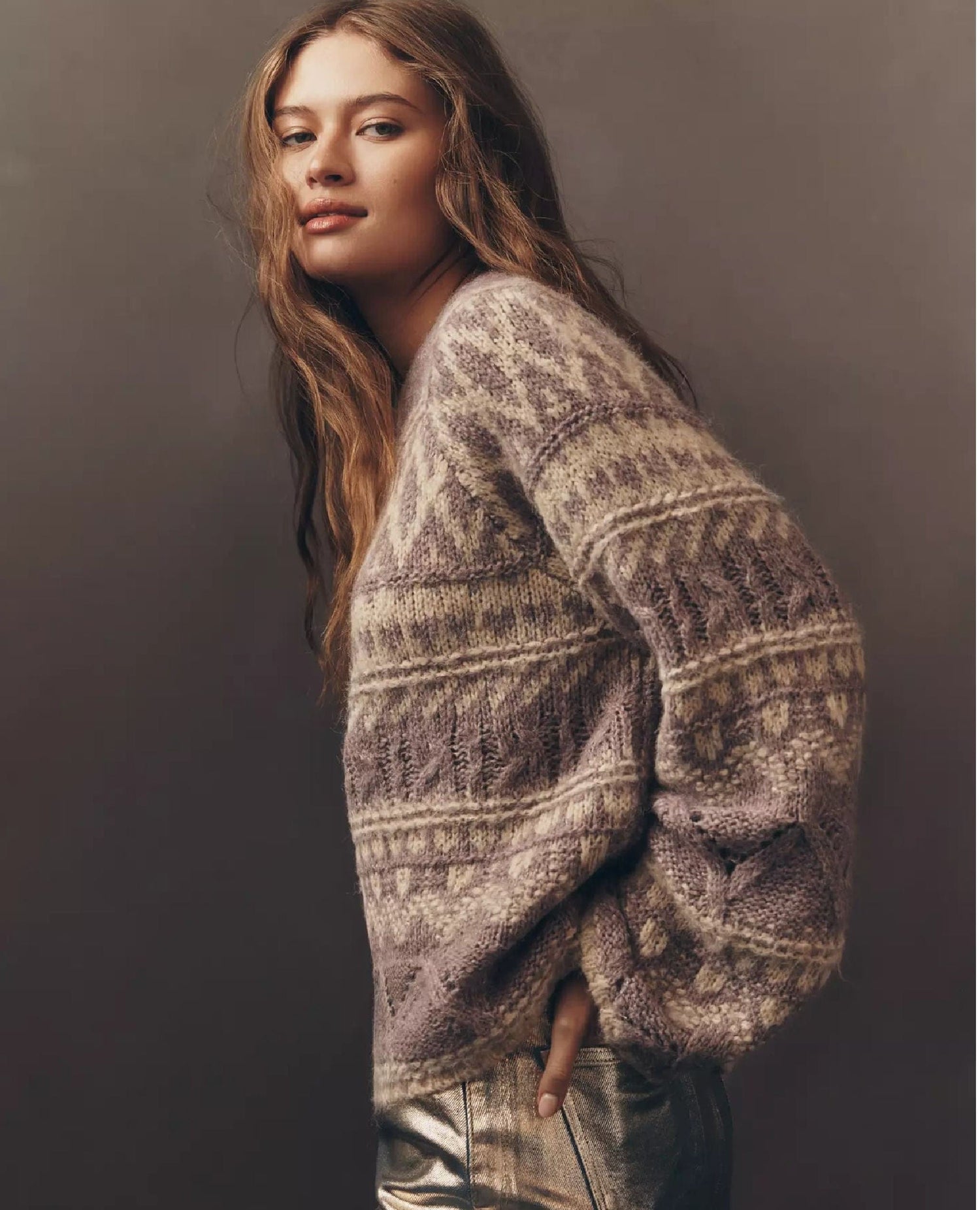 Fairisle Sweater Twilight Mauve