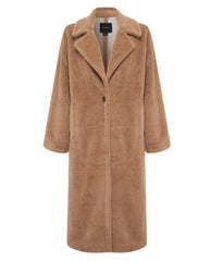 Live in Fur Coat Warm Camel