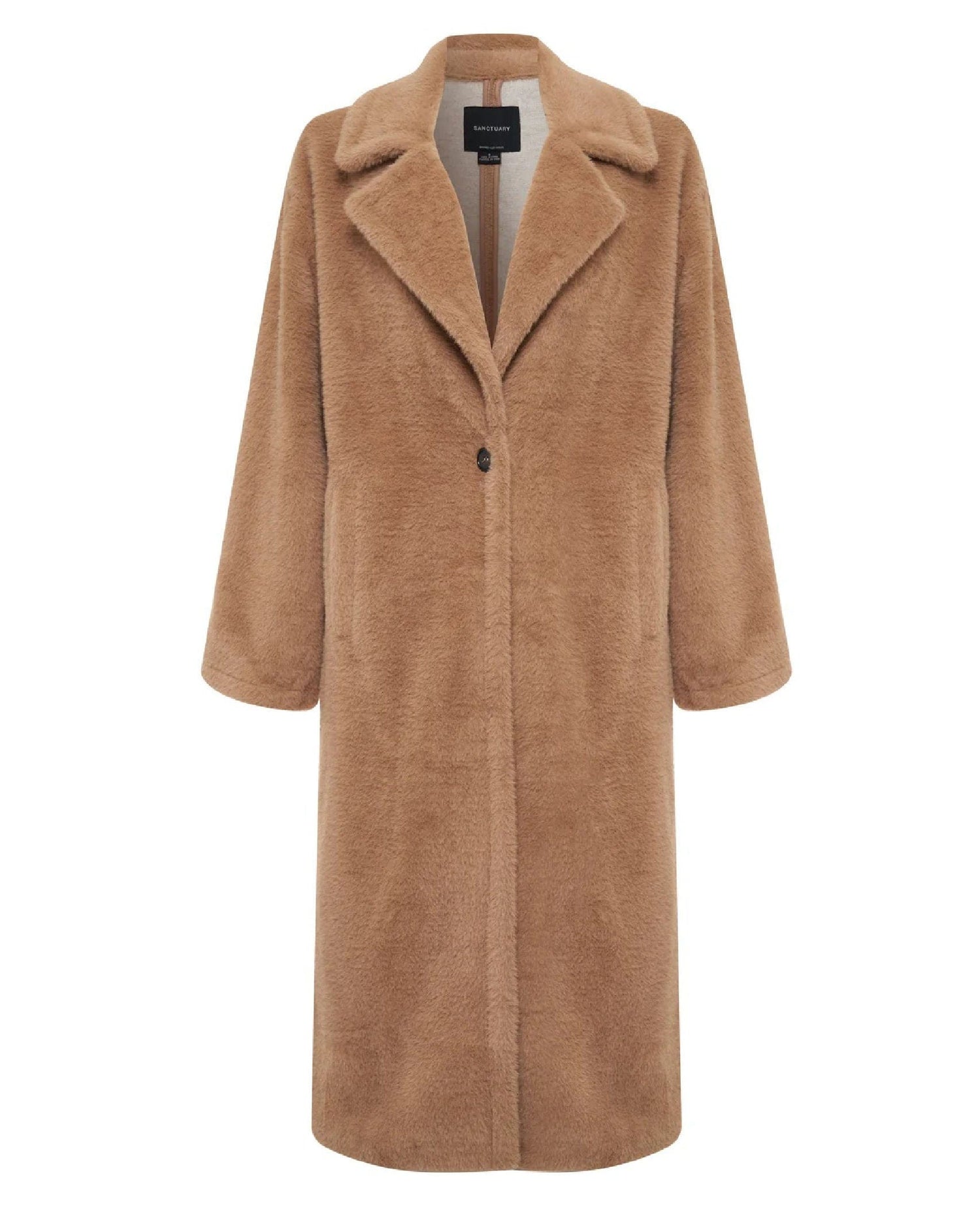 Live in Fur Coat Warm Camel