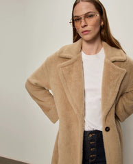 Live in Fur Coat Warm Camel