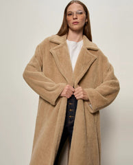 Live in Fur Coat Warm Camel