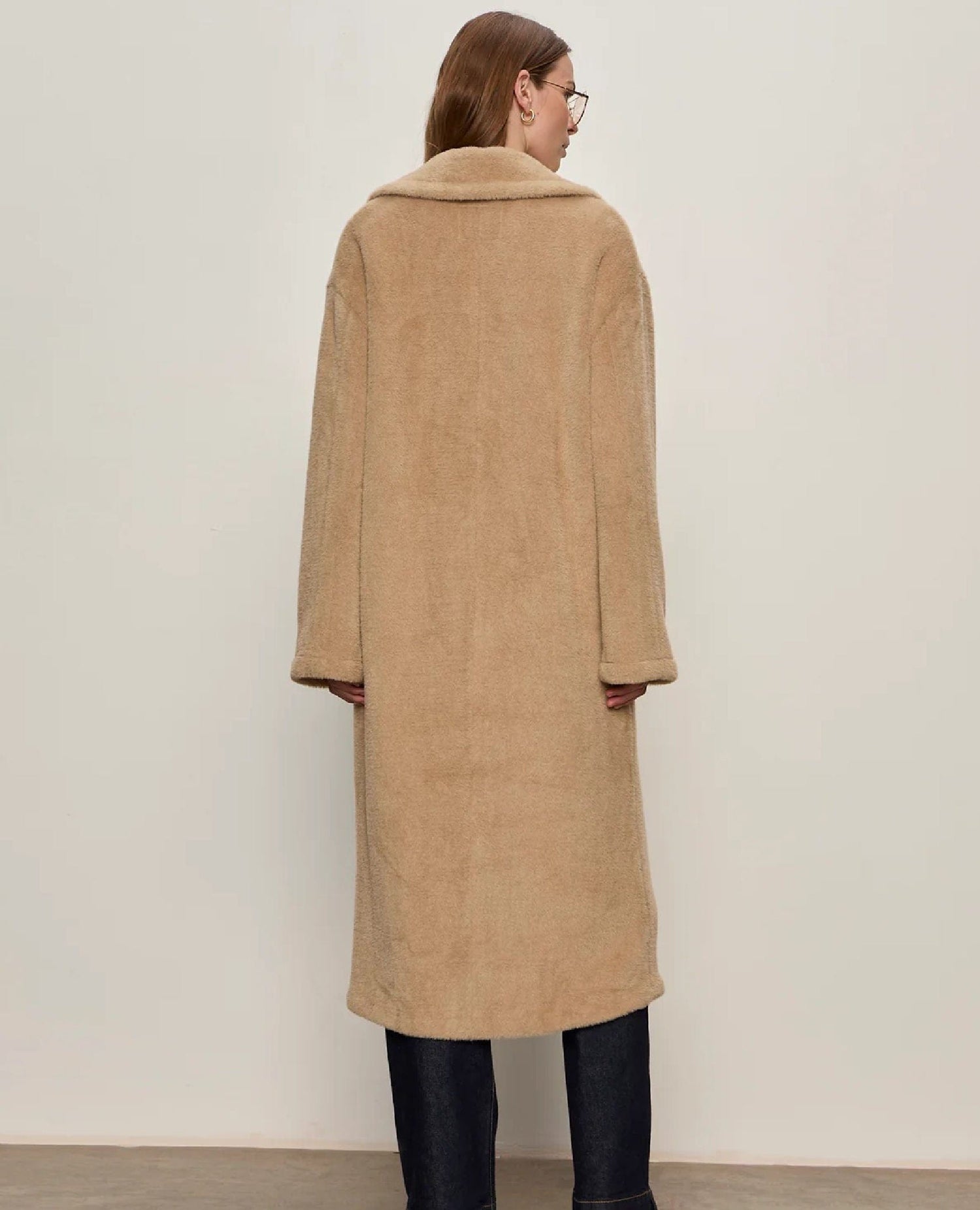 Live in Fur Coat Warm Camel