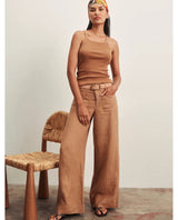 Linen Marine Wide Leg Pant Toasted Coconut