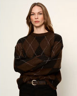 Espresso Argyle Soft Sweater