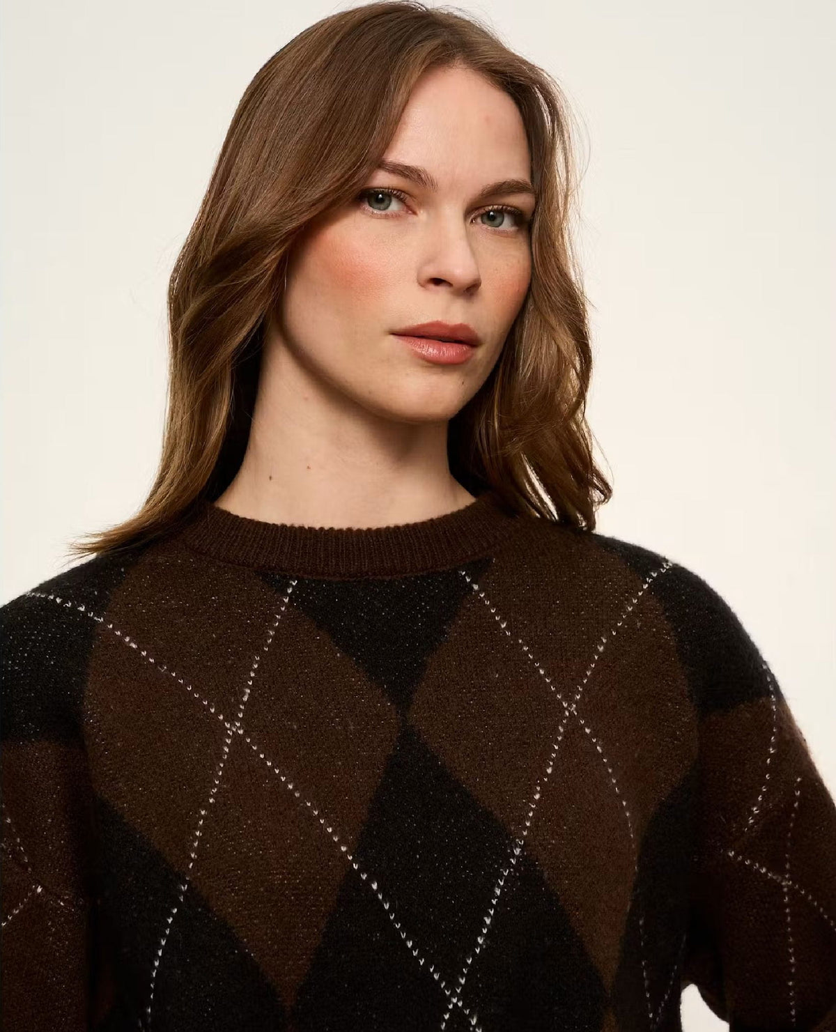 Espresso Argyle Soft Sweater