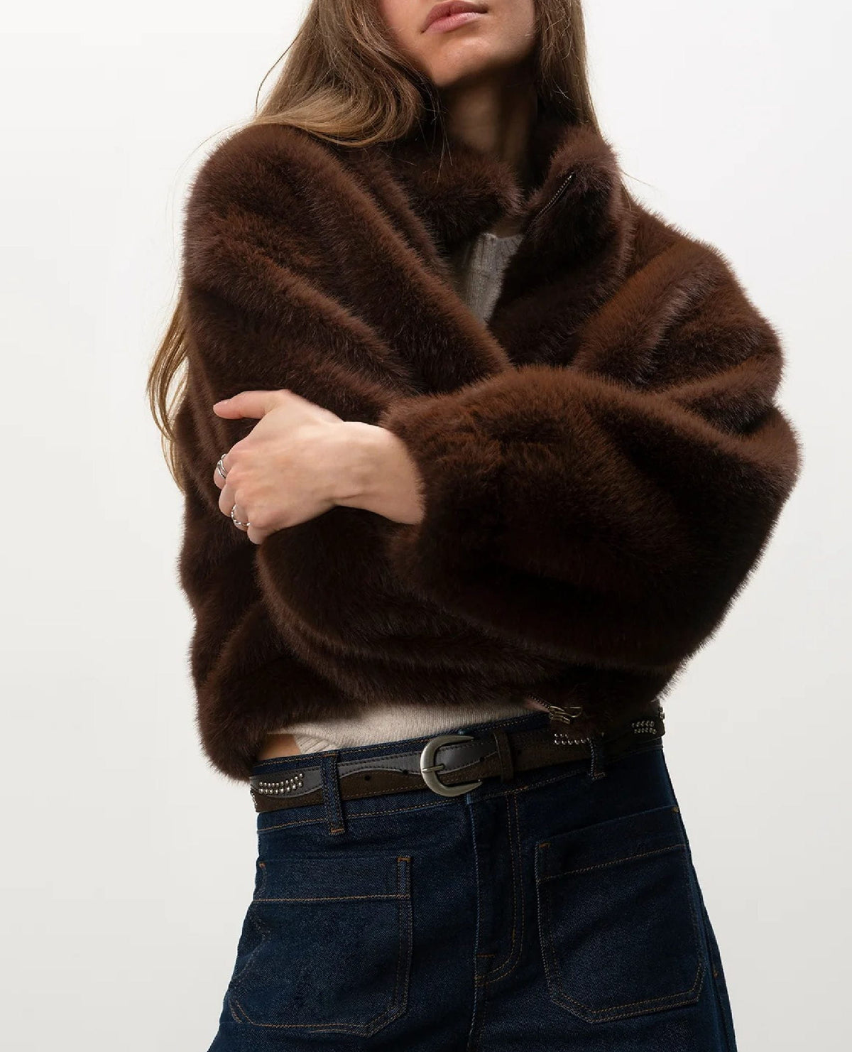 Everest Fur Bomber Espresso