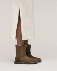 Shearling Uppsala Zip Boot Dark Tea