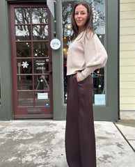 Silky Drawstring Pant Chocolate