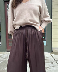 Silky Drawstring Pant Chocolate