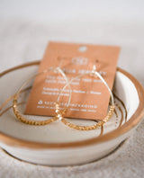 Silver Teardrop Earrings with Gold Beads