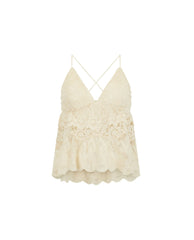 Irma Lace Halter Pearl Top