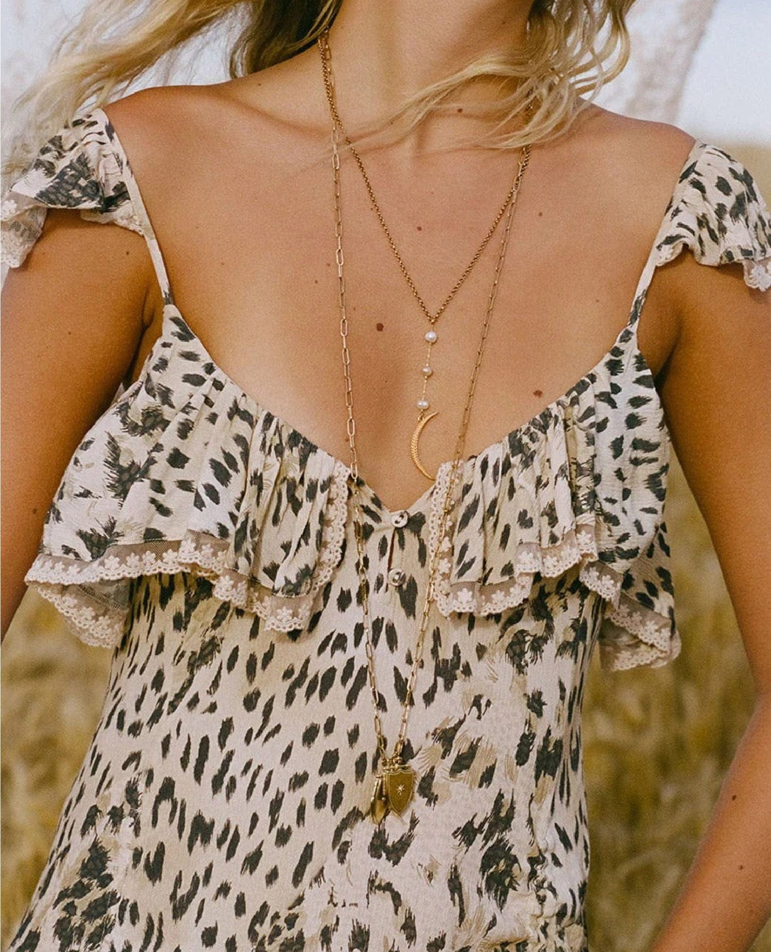 Snow Leopard Strappy Gown