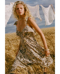 Snow Leopard Strappy Gown