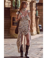 Snow Leopard Strappy Gown