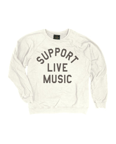 Support Live Music Sweatshirt Vintage Ivory