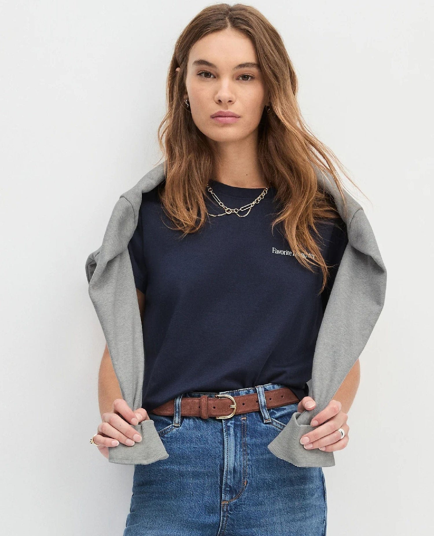 Fav Suede Juni Belt Chocolate/Gold