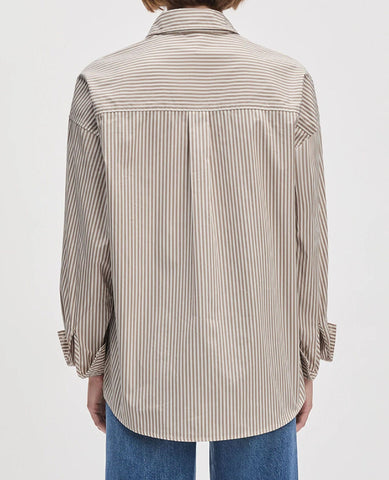 The Beau Shirt Mocha Stripe