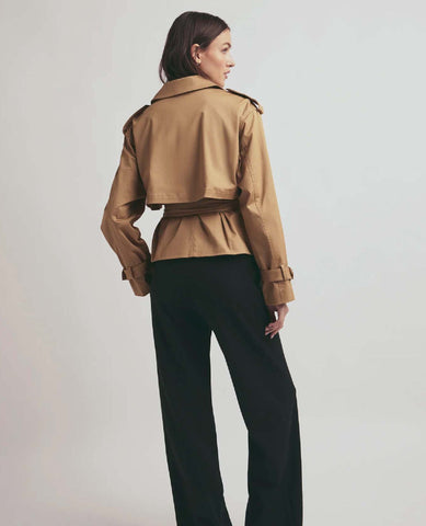 Cropped Charles Trench Jacket Sand