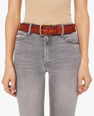 The Eye Opener Beaded Leather Belt Brown