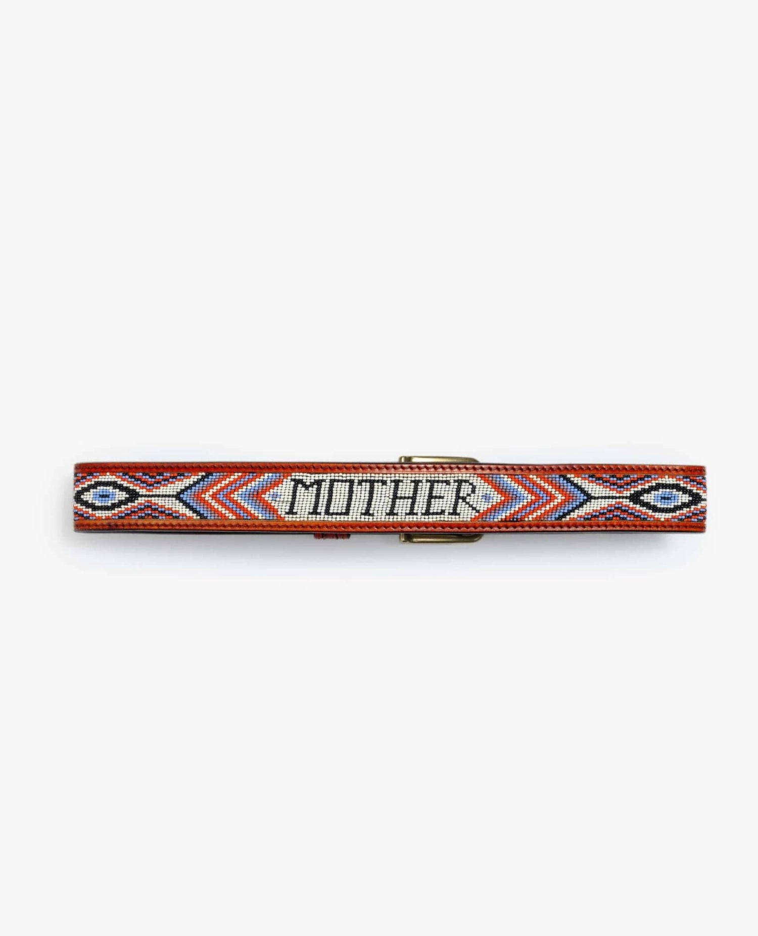 The Eye Opener Beaded Leather Belt Brown