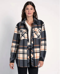 Tullis Plaid Shacket Neutral Plaid