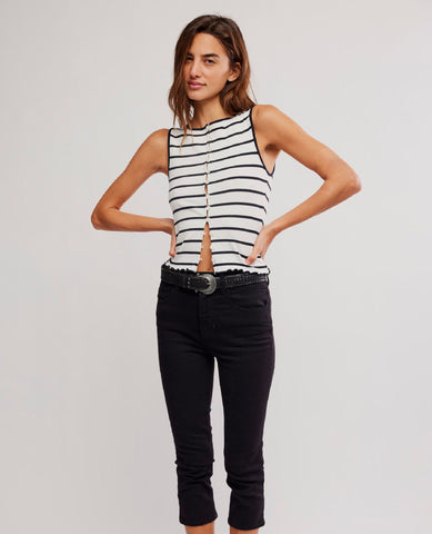 Tilly Striped Tank Black/White Stripe