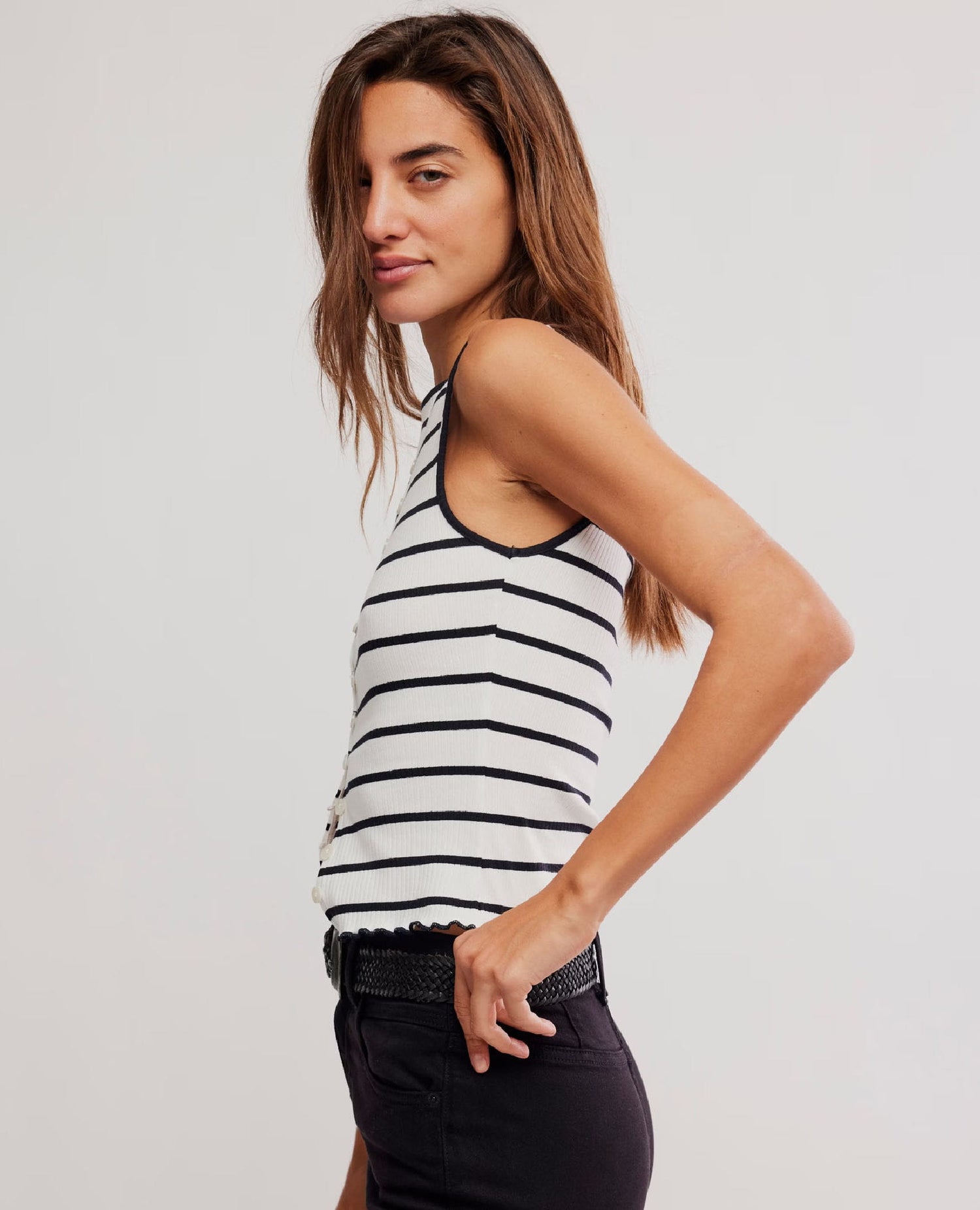 Tilly Striped Tank Black/White Stripe