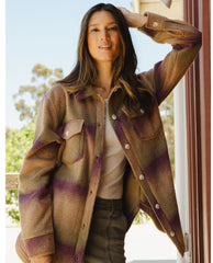 Tullis Plaid Shacket Eggplant Ombre