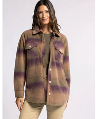 Tullis Plaid Shacket Eggplant Ombre