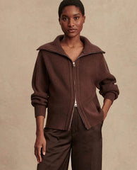 Varley Enrico Knit Jacket Coffee