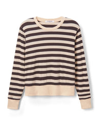 Stef Stripe Luxe Rib Sweatshirt Mocha