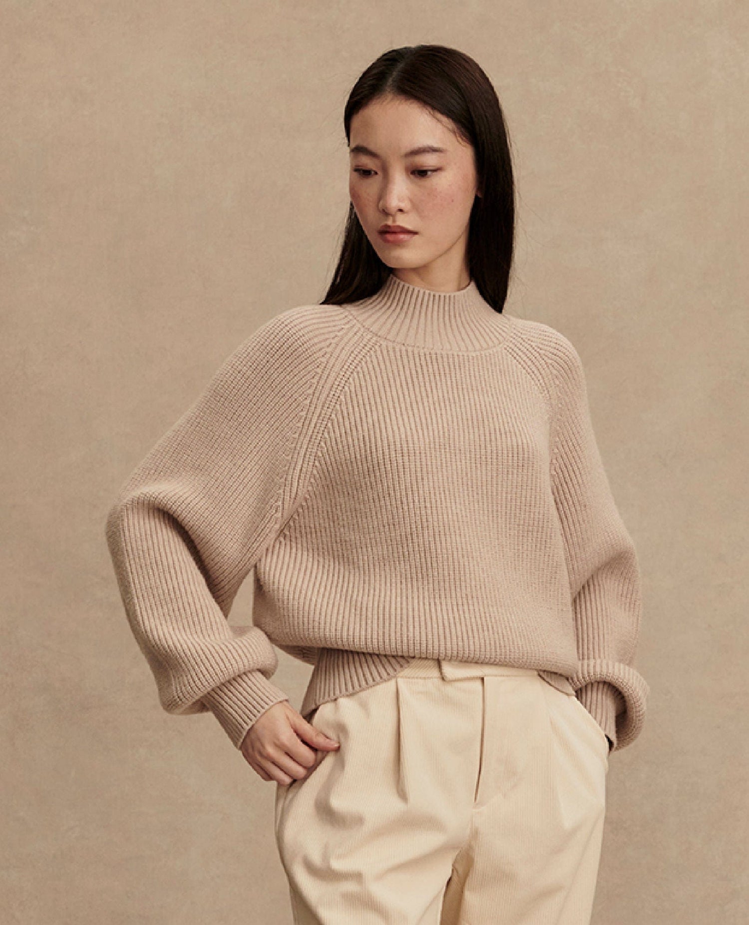 Varley Martina Rib Sweater Cement