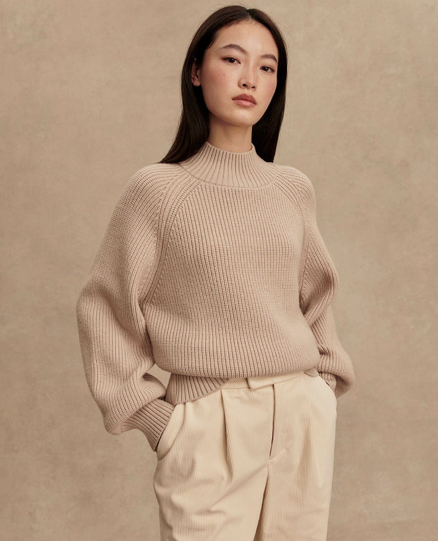 Varley Martina Rib Sweater Cement