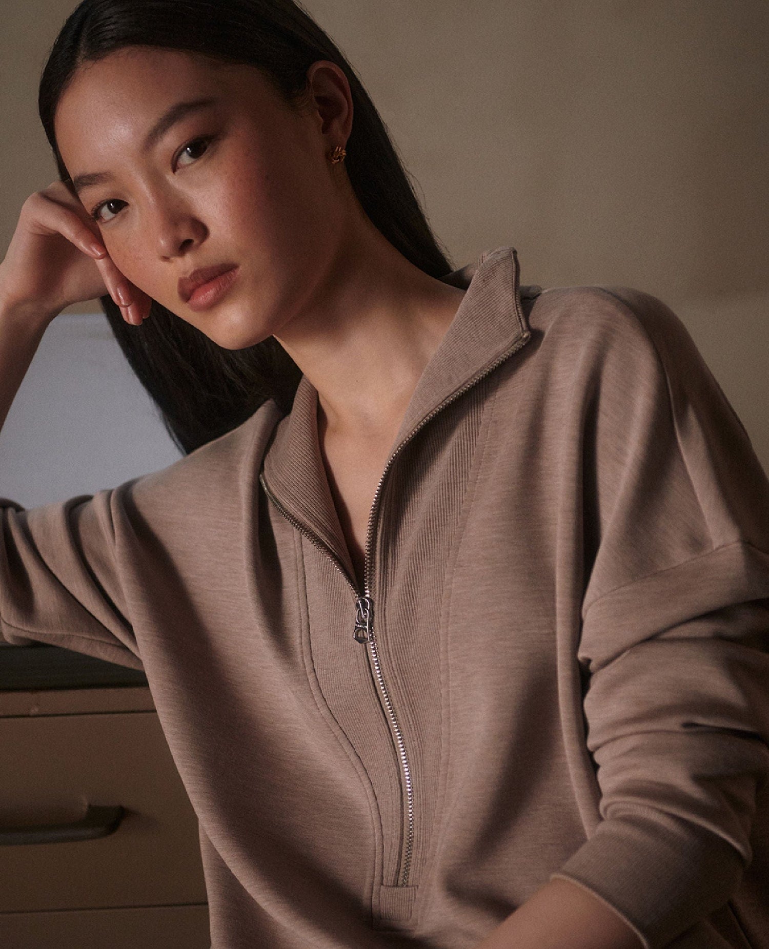 Varley Masie Sweater Taupe Marl