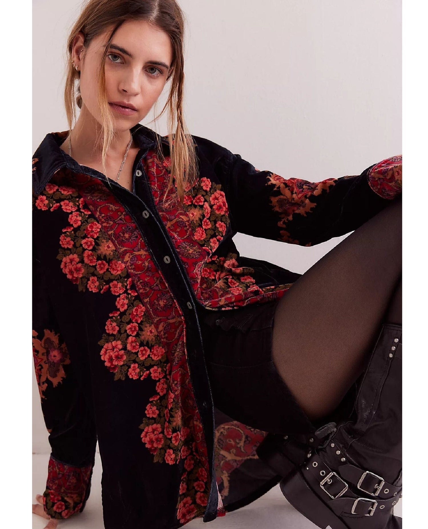 One Night Velvet Top in Night Owl Combo