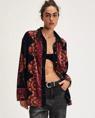 One Night Velvet Top in Night Owl Combo