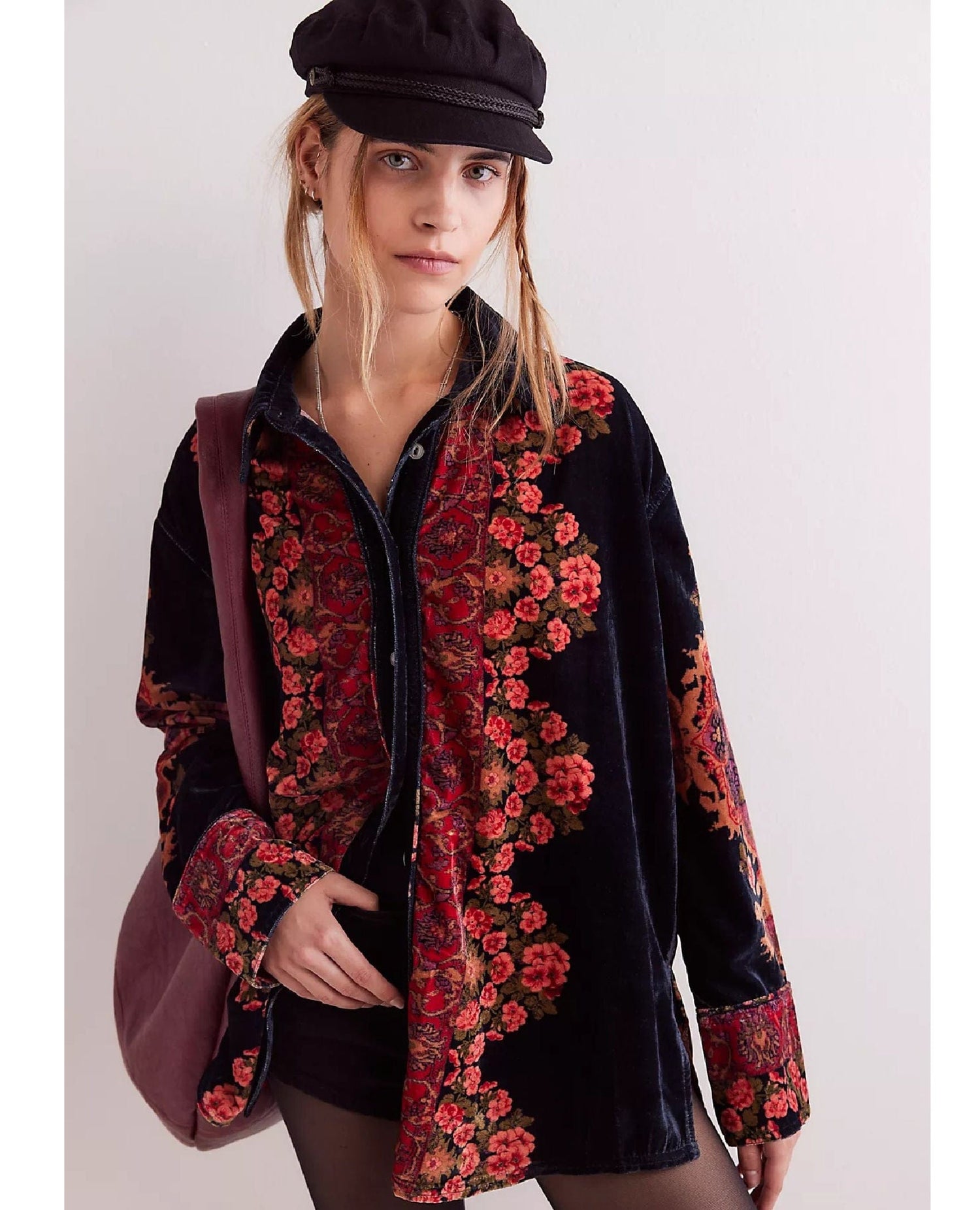 One Night Velvet Top in Night Owl Combo