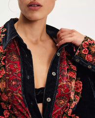 One Night Velvet Top in Night Owl Combo