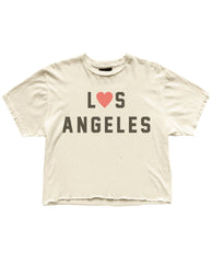 Women's Los Angeles Heart Short Sleeve Cut Off Tee