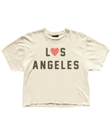 Women's Los Angeles Heart Short Sleeve Cut Off Tee