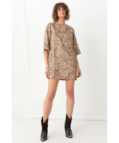 Ada Tunic Dress Leopard - PINK ARROWS