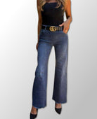 Amanda Wide Leg Crop Jean - PINK ARROWS