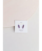Amethst Mineral Point Healing Earrings - PINK ARROWS
