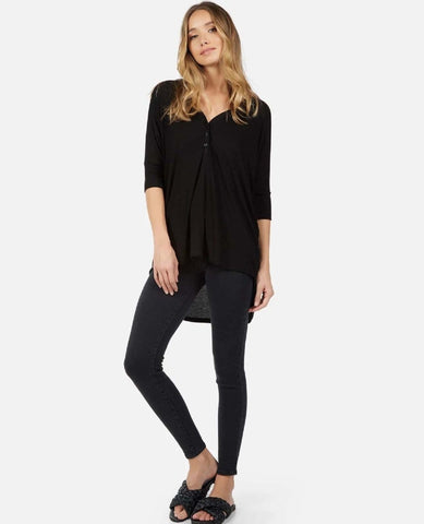 Amos Rib Oversized Tee Black - PINK ARROWS