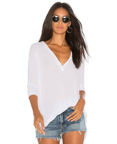 Amos Soft Rib Short Sleeve White - PINK ARROWS