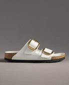 Arizona Big Buckle High Shine Antique White - PINK ARROWS