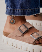 Arizona Chunky Birkenstock Sandals Warm Sand - PINK ARROWS