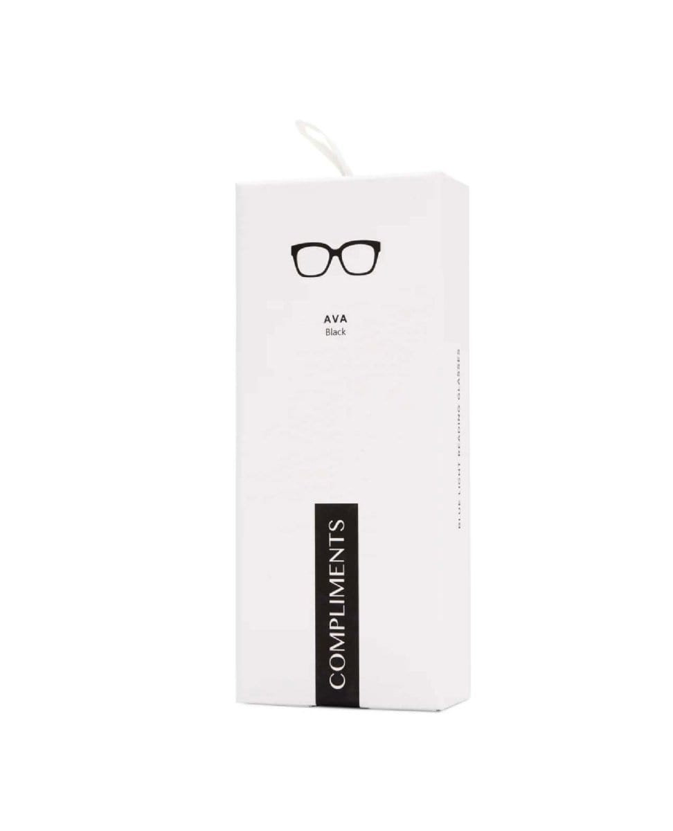 Ava Black Blue Light Reading Glasses 1.25 - PINK ARROWS