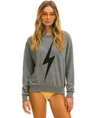 Aviator Nation Bolt Logo Crew Sweatshirt Charcoal - PINK ARROWS